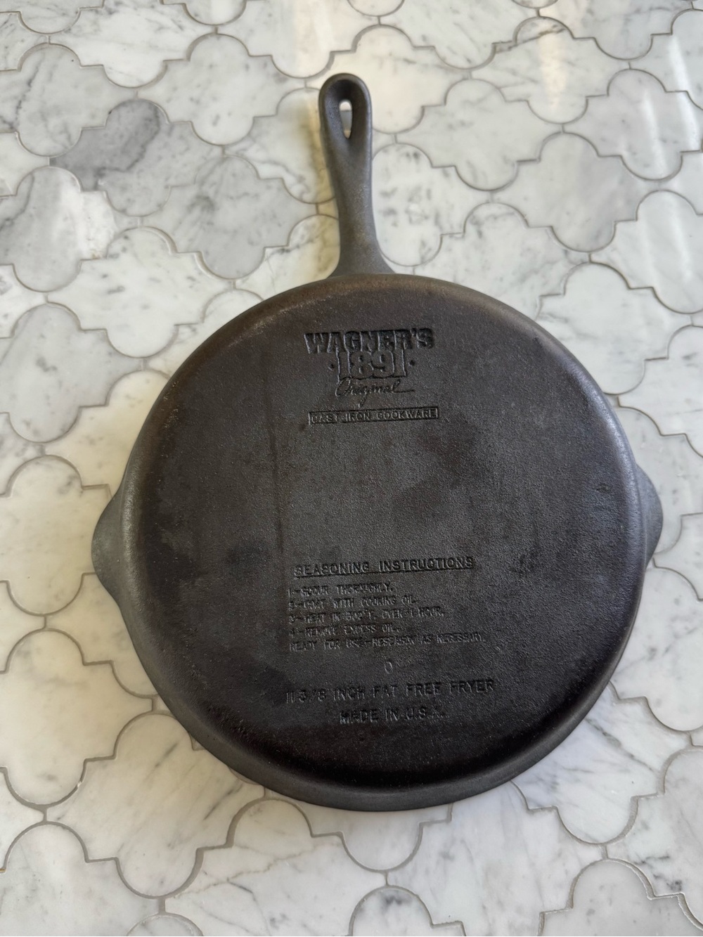 Wagner 1891 Original Cast Iron 11 3/8 Fat Free Fryer Skillet Grill Pan - Picture 2 of 6